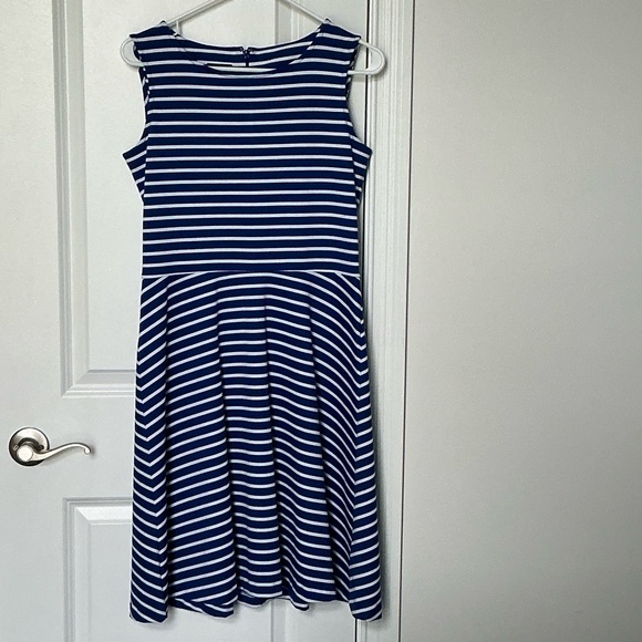 Talbots Dresses & Skirts - Talbots Blue and White Striped Sleeveless Dress
